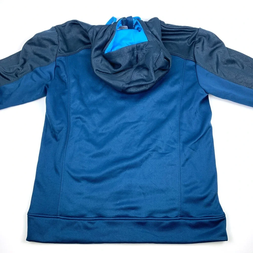 Hot Chocolate 15k/5k Jacket Hooded Full Zip Fleece Lined Mens L Teal Running Man
